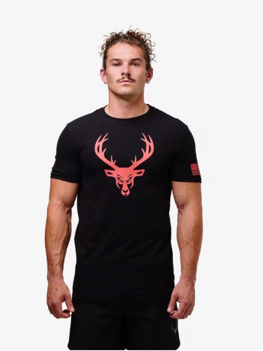 Bucked Up Men's Flag T-Shirt Color
Black Red Logo Size L